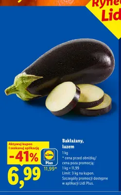 Bakłażany luzem Rynek Lidla promocja w Lidl