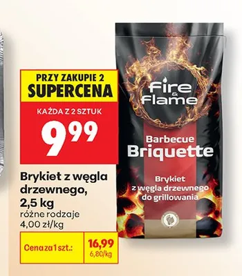 Brykiet z węgla drzewnego Fire Flame promocja w Biedronka