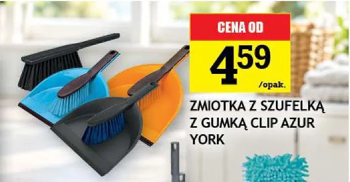 Zmiotka z szufelką z gumką Clip Azur York promocja w Gram Market