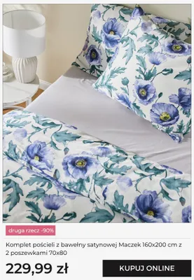 Komplet pościeli z bawełny satynowej home&you Maczek promocja w home&you