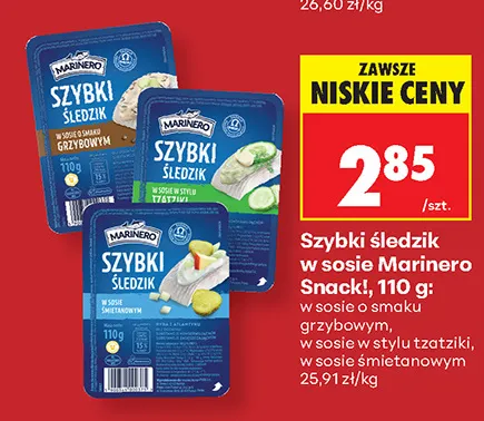 Szybki śledzik w sosie w stylu tzatziki Marinero Snack! promocja w Biedronka