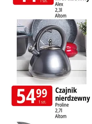 Czajnik nierdzewny Proline Altom 2,7 l promocja w Leclerc