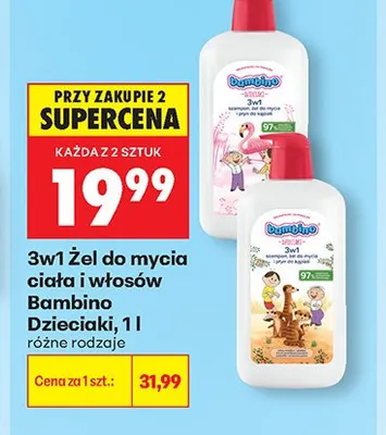 3w1 Żel do mycia ciała i włosów Bambino Dzieciaki promocja w Biedronka