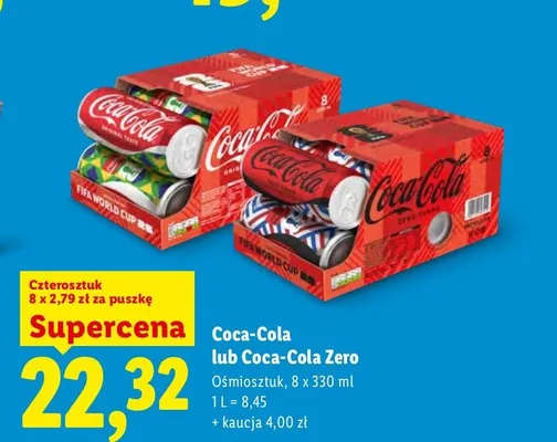 Napój gazowany Coca-Cola Zero 8-pak promocja w Lidl