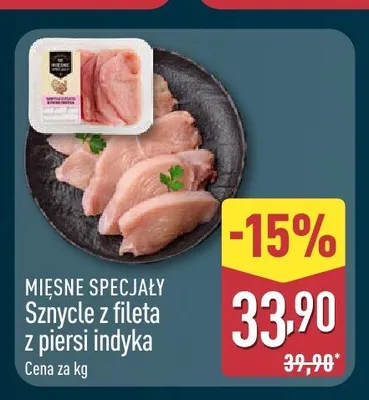 Sznycle z fileta z piersi indyka Mięsne Specjały promocja w Aldi