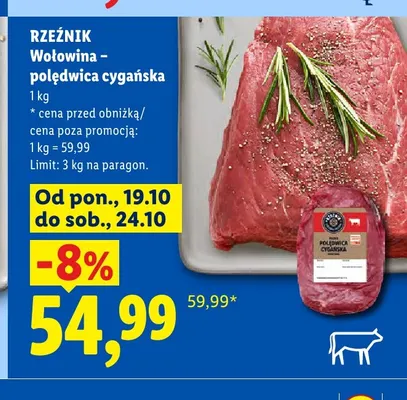 Wołowina polędwica cygańska Rzeźnik promocja w Lidl