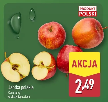 Jabłka polskie w skrzyniopałetach promocja w Aldi