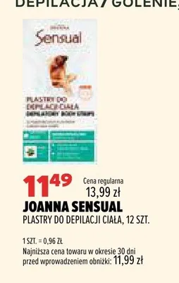 Plastry do depilacji ciała Joanna Sensual promocja w Drogerie Natura