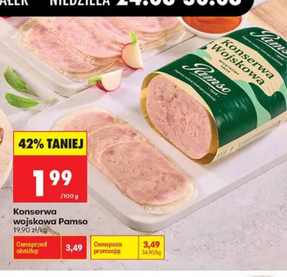 Konserwa wojskowa Pamso promocja w Biedronka