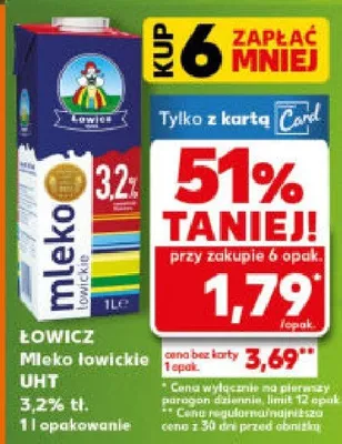 Mleko łowickie UHT 3,2% tł. promocja w Kaufland
