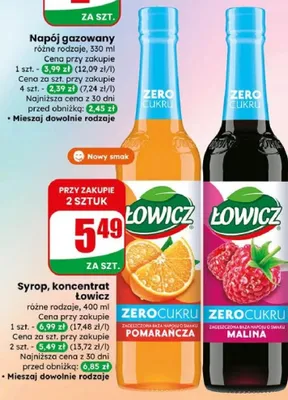 Syrop, koncentrat różne rodzaje promocja w Dino