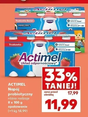 Napój probiotyczny Actimel Truskawka-Banan Minecraft 8-pak promocja w Kaufland