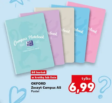 Zeszyt Campus A5 Pastel Oxford w kratkę promocja w Kaufland