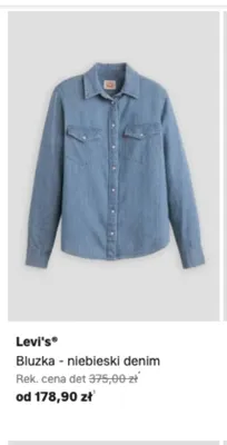 Bluzka Levi's niebieski denim promocja w Lounge by Zalando