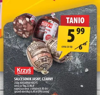 Salcesonik jasny Krzyś promocja w Arhelan