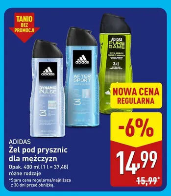 Żel pod prysznic dla mężczyzn Pure Game Adidas promocja w Aldi