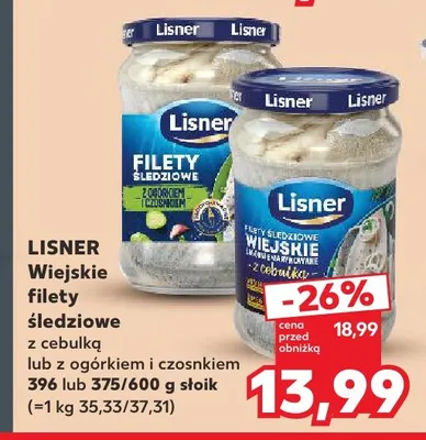 Wiejskie filety śledziowe z cebulką Lisner promocja w Kaufland