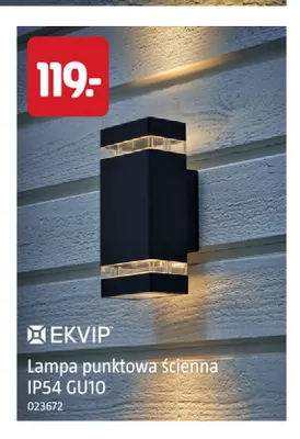 Lampa punktowa ścienna IP54 GU10 Ekvip promocja w Jula