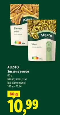 Owoce suszone Alesto kiwi promocja w Lidl