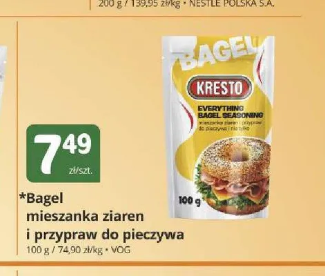 Mieszanka ziaren i przypraw do pieczywa Bagel Kresto promocja w Marketvita