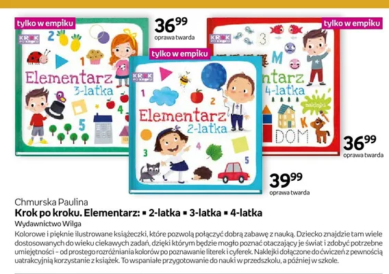 Książka Krok po kroku Elementarz 3-latka promocja w Empik