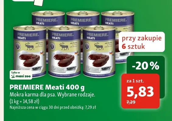 Karma mokra dla psa PREMIERE Meati promocja w MAXI ZOO