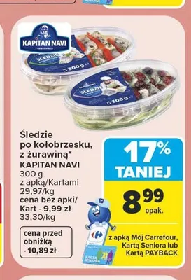 Śledzie po kołobrzesku Kapitan Navi promocja w Carrefour