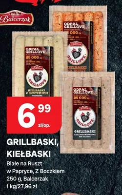 Grillbaski, Kiełbaski Białe na Ruszt w Papryce, z Boczkiem Szynki, Salcerzak promocja w Chorten