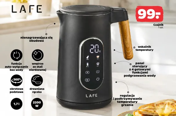Czajnik 1,7 l Lafe promocja w Netto
