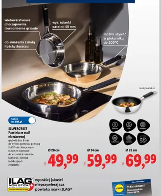 Patelnia ze stali nierdzewnej Ø24 cm Silvercrest promocja w Lidl