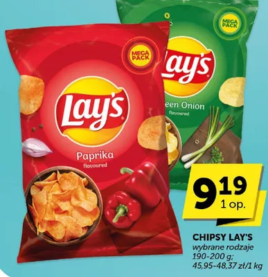 Chipsy Lay's wybrane rodzaje promocja w Euro Sklep