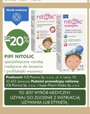 Szampon Nitolic eliminujący wszy i gnidy Pipi promocja w Super-Pharm