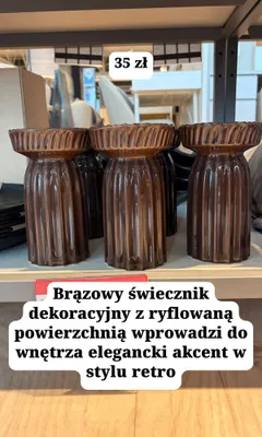Świecznik dekoracyjny ryflowany promocja w Jysk