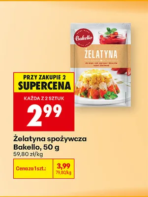 Żelatyna spożywcza Bakello promocja w Biedronka