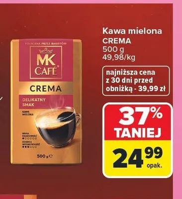 Kawa mielona MK Café Crema promocja w Carrefour