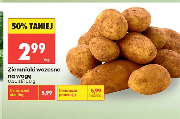 Ziemniaki wczesne na wagę promocja w Biedronka