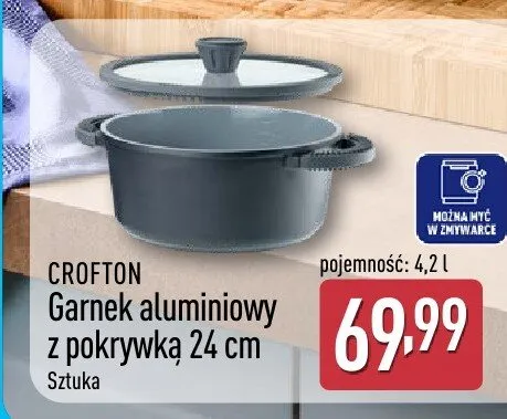 Garnek aluminiowy ze szklaną pokrywką 24 cm 2cook promocja w Aldi