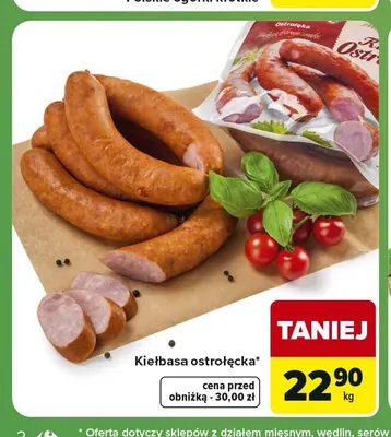 Kiełbasa ostrołęcka promocja w Carrefour Express