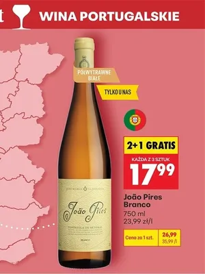Wino João Pires Branco promocja w Biedronka