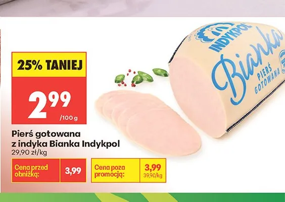 Pierś gotowana z indyka Bianka Indykpol promocja w Biedronka