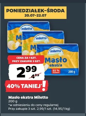 Masło ekstra Miletto promocja w Netto
