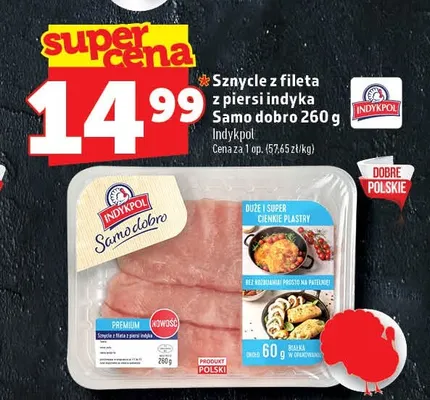 Sznycle z fileta z piersi indyka Samo dobro Indykpol promocja w TOPAZ