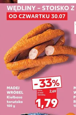 Kiełbasa toruńska Madej Wróbel promocja w Kaufland