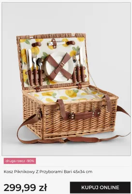 Kosz piknikowy z przyborami Bari 45x34 cm promocja w home&you