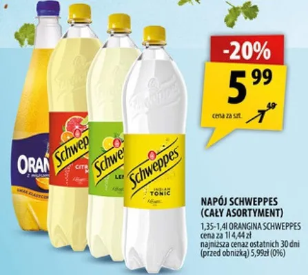 Napój Schweppes promocja w Arhelan