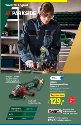 Akumulatorowa szlifierka kątowa Parkside promocja w Lidl