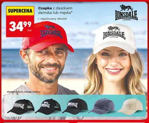 Czapka z daszkiem damska Lonsdale promocja w Biedronka