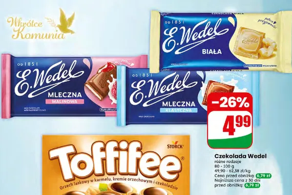 Bombonierka orzech laskowy w karmelu, kremie orzechowym i czekoladzie promocja w Dino