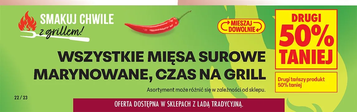 Wszystkie mięsa surowe marynowane, czas na grill promocja w Biedronka
