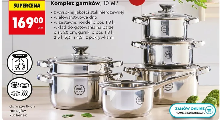Komplet garnków 10 el. promocja w Biedronka